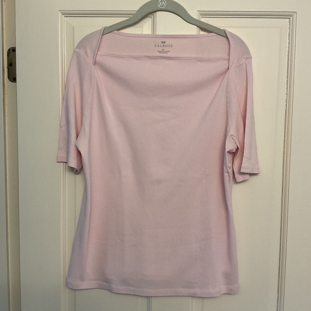 NWOT Talbots Envelope Neck Pima Cotton Shortsleeve Tee